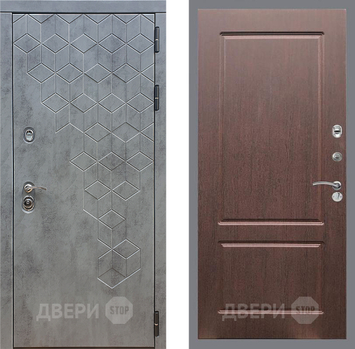 Входная металлическая Дверь Стоп БЕТОН ФЛ-117 Орех премиум в Электрогорске
