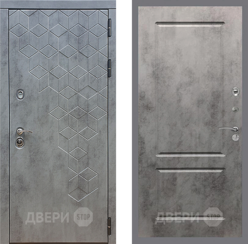 Дверь Стоп БЕТОН ФЛ-117 Бетон темный в Электрогорске