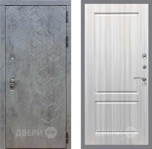 Входная металлическая Дверь Стоп БЕТОН ФЛ-117 Сандал белый в Электрогорске