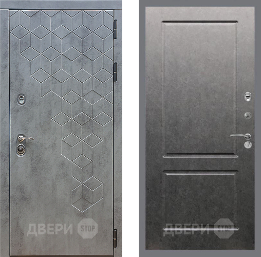 Дверь Стоп БЕТОН ФЛ-117 Штукатурка графит в Электрогорске