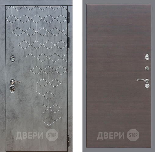 Дверь Стоп БЕТОН Гладкая венге поперечный в Электрогорске