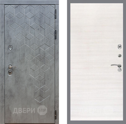 Входная металлическая Дверь Стоп БЕТОН Гладкая Акация светлая в Электрогорске