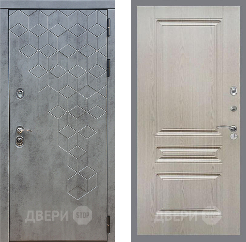 Входная металлическая Дверь Стоп БЕТОН ФЛ-243 Беленый дуб в Электрогорске