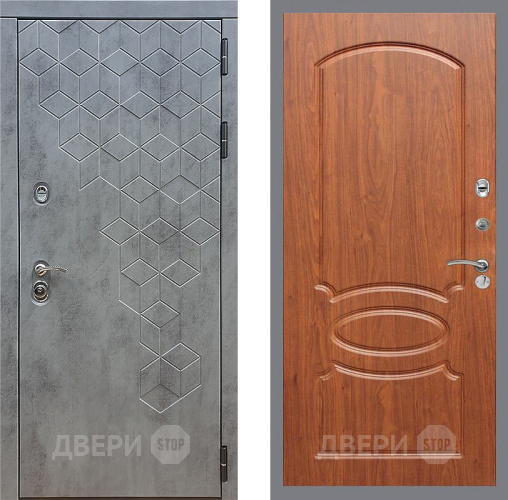 Входная металлическая Дверь Стоп БЕТОН ФЛ-128 Береза мореная в Электрогорске