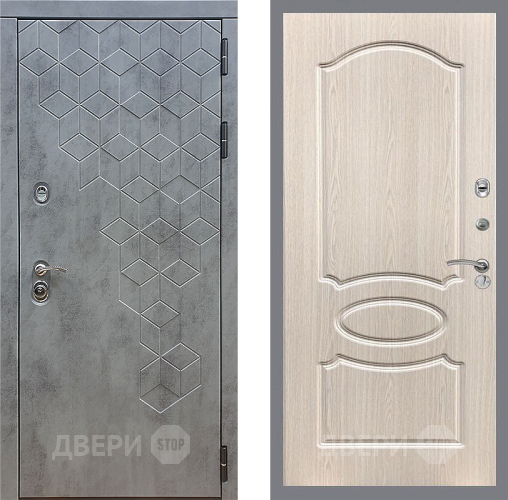 Входная металлическая Дверь Стоп БЕТОН ФЛ-128 Беленый дуб в Электрогорске