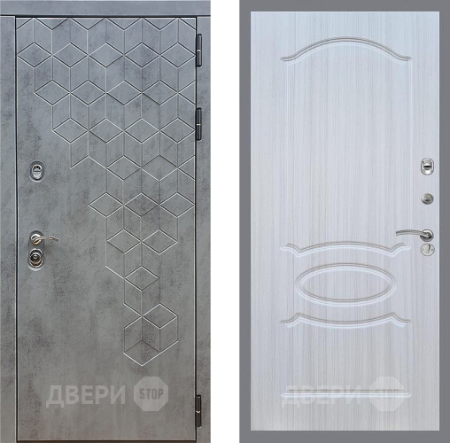 Входная металлическая Дверь Стоп БЕТОН ФЛ-128 Сандал белый в Электрогорске