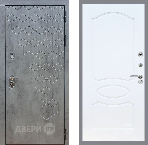 Дверь Стоп БЕТОН ФЛ-128 Белый ясень в Электрогорске