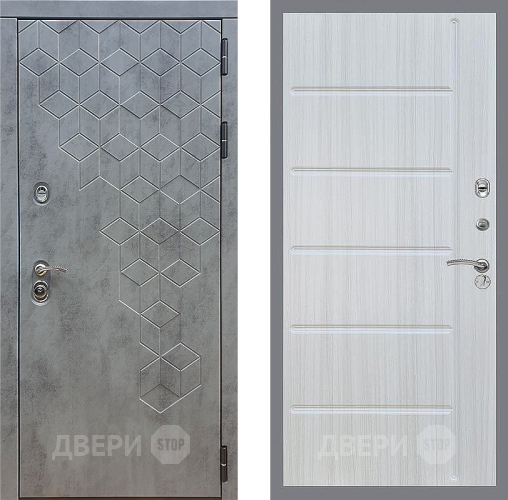 Входная металлическая Дверь Стоп БЕТОН ФЛ-102 Сандал белый в Электрогорске