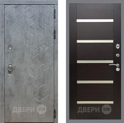 Входная металлическая Дверь Стоп БЕТОН СБ-14 венге поперечный в Электрогорске