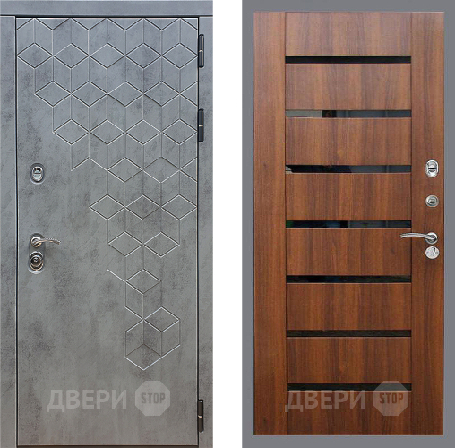 Входная металлическая Дверь Стоп БЕТОН СБ-14 Орех бренди в Электрогорске