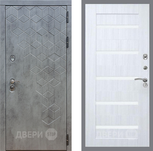 Входная металлическая Дверь Стоп БЕТОН СБ-14 Сандал белый в Электрогорске