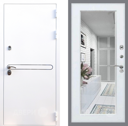 Дверь Стоп Лайн Вайт Зеркало Белый ясень в Электрогорске