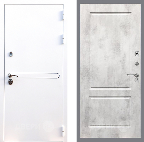 Входная металлическая Дверь Стоп Лайн Вайт ФЛ-117 Бетон светлый в Электрогорске