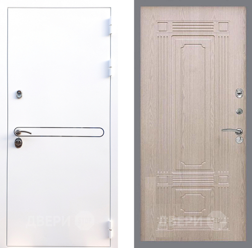 Входная металлическая Дверь Стоп Лайн Вайт ФЛ-2 Беленый дуб в Электрогорске