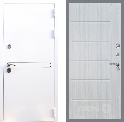 Входная металлическая Дверь Стоп Лайн Вайт ФЛ-102 Сандал белый в Электрогорске