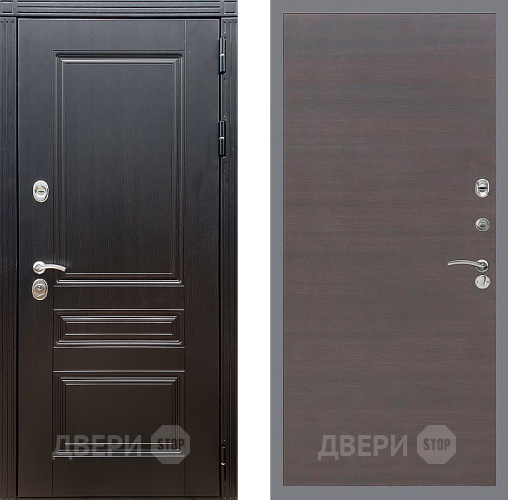 Входная металлическая Дверь Стоп МЕГАПОЛИС Гладкая венге поперечный в Электрогорске