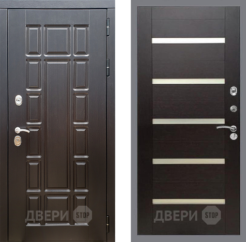 Входная металлическая Дверь Стоп НЬЮ ЙОРК СБ-14 венге поперечный в Электрогорске