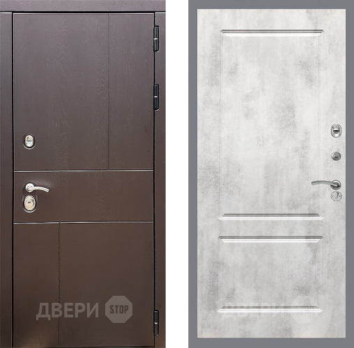 Входная металлическая Дверь Стоп УРБАН ФЛ-117 Бетон светлый в Электрогорске