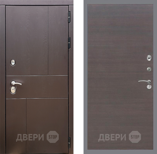 Входная металлическая Дверь Стоп УРБАН Гладкая венге поперечный в Электрогорске