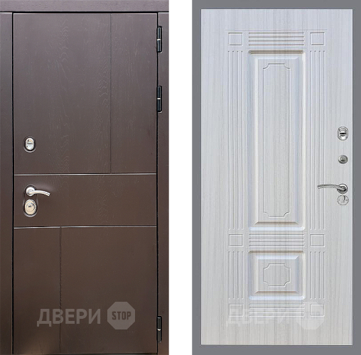 Входная металлическая Дверь Стоп УРБАН ФЛ-2 Сандал белый в Электрогорске