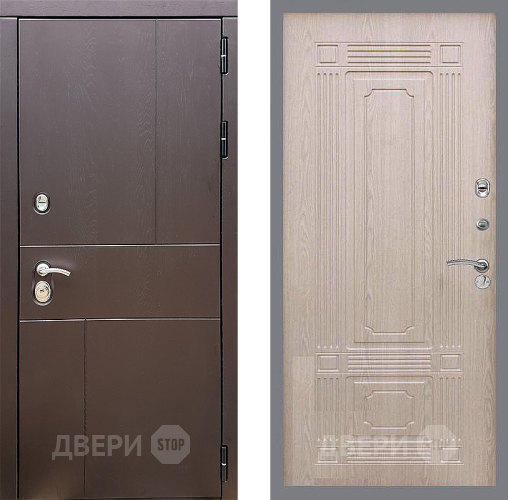 Входная металлическая Дверь Стоп УРБАН ФЛ-2 Беленый дуб в Электрогорске
