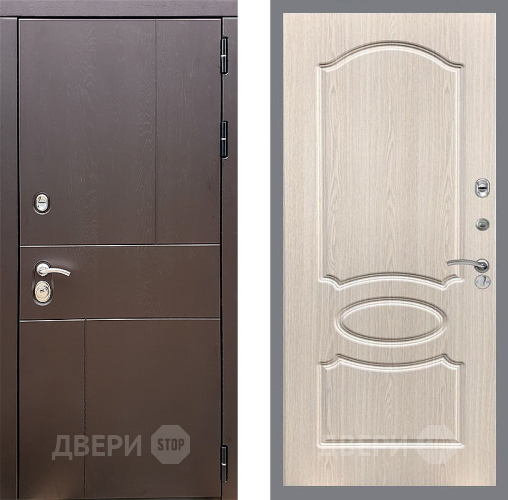 Входная металлическая Дверь Стоп УРБАН ФЛ-128 Беленый дуб в Электрогорске