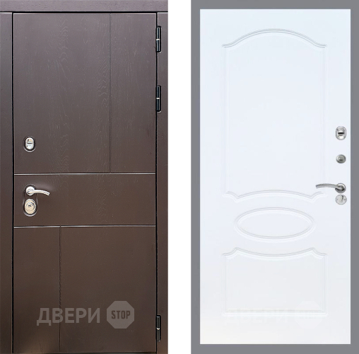 Входная металлическая Дверь Стоп УРБАН ФЛ-128 Белый ясень в Электрогорске