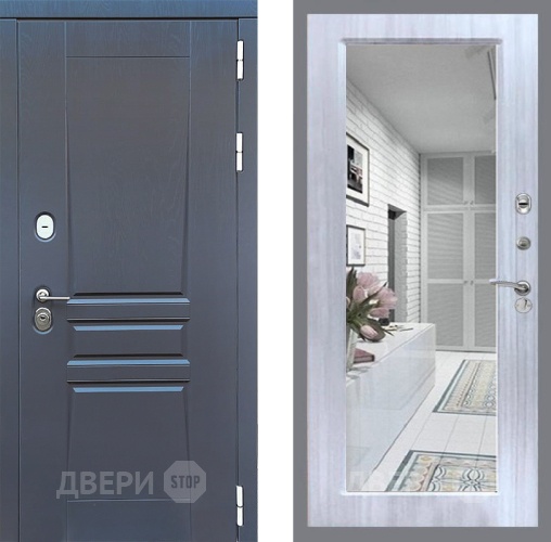 Входная металлическая Дверь Стоп ПЛАТИНУМ Зеркало Сандал белый в Электрогорске