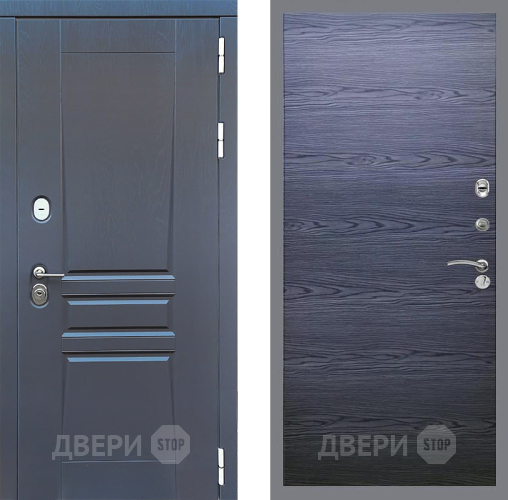 Входная металлическая Дверь Стоп ПЛАТИНУМ Гладкая Дуб тангенальный черный в Электрогорске