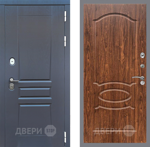Входная металлическая Дверь Стоп ПЛАТИНУМ ФЛ-128 орех тисненый в Электрогорске