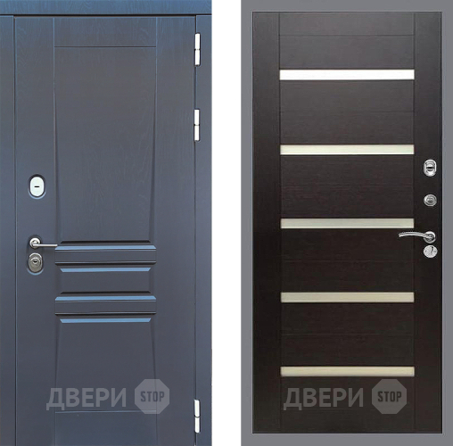 Входная металлическая Дверь Стоп ПЛАТИНУМ СБ-14 венге поперечный в Электрогорске