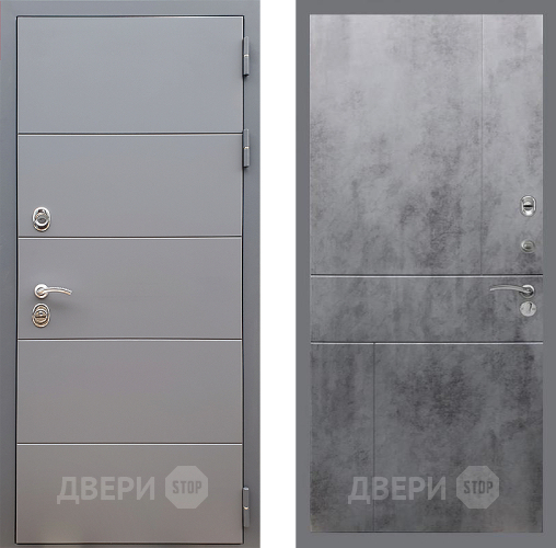 Входная металлическая Дверь Стоп АРТ ГРАФИТ ФЛ-290 Бетон темный в Электрогорске