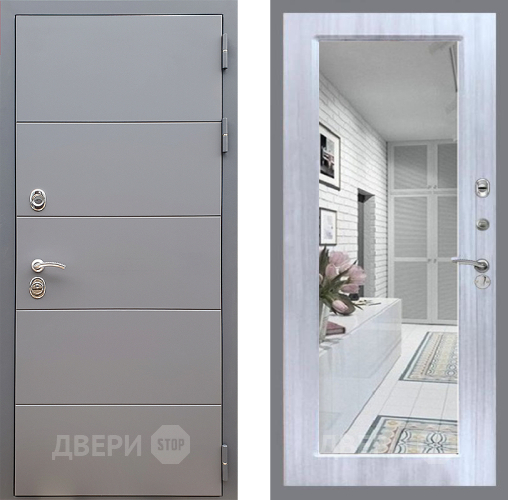 Дверь Стоп АРТ ГРАФИТ Зеркало Сандал белый в Электрогорске