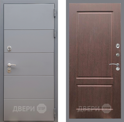 Входная металлическая Дверь Стоп АРТ ГРАФИТ ФЛ-117 Орех премиум в Электрогорске