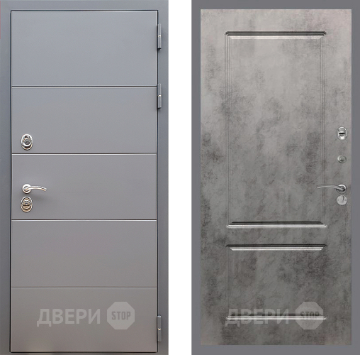 Входная металлическая Дверь Стоп АРТ ГРАФИТ ФЛ-117 Бетон темный в Электрогорске