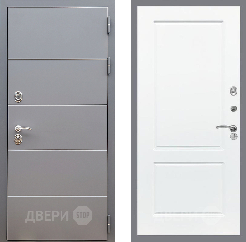 Входная металлическая Дверь Стоп АРТ ГРАФИТ ФЛ-117 Силк Сноу в Электрогорске
