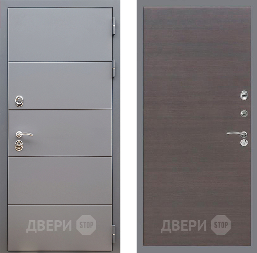 Входная металлическая Дверь Стоп АРТ ГРАФИТ Гладкая венге поперечный в Электрогорске