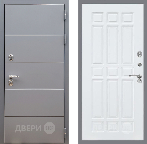 Входная металлическая Дверь Стоп АРТ ГРАФИТ ФЛ-33 Силк Сноу в Электрогорске