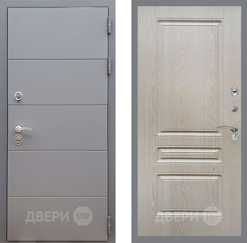 Входная металлическая Дверь Стоп АРТ ГРАФИТ ФЛ-243 Беленый дуб в Электрогорске