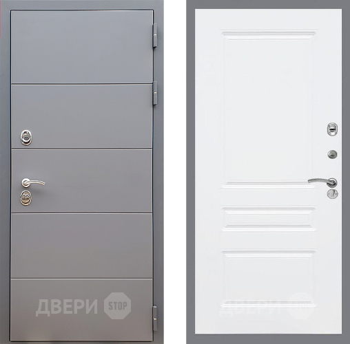 Входная металлическая Дверь Стоп АРТ ГРАФИТ ФЛ-243 Силк Сноу в Электрогорске