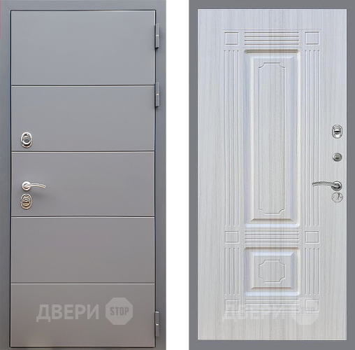 Входная металлическая Дверь Стоп АРТ ГРАФИТ ФЛ-2 Сандал белый в Электрогорске