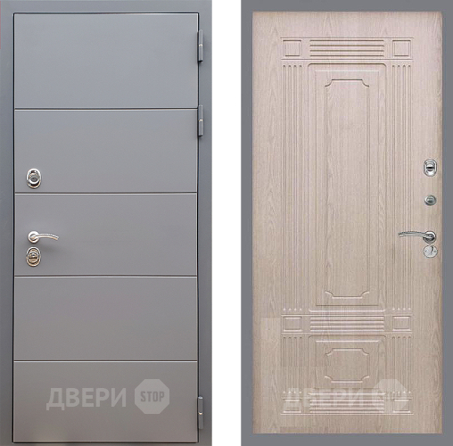 Входная металлическая Дверь Стоп АРТ ГРАФИТ ФЛ-2 Беленый дуб в Электрогорске