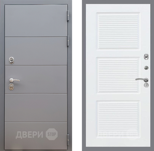 Входная металлическая Дверь Стоп АРТ ГРАФИТ ФЛ-1 Силк Сноу в Электрогорске