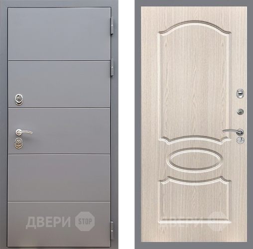 Входная металлическая Дверь Стоп АРТ ГРАФИТ ФЛ-128 Беленый дуб в Электрогорске