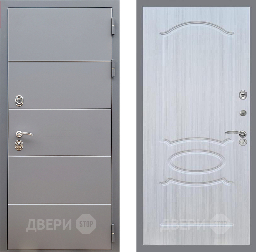 Входная металлическая Дверь Стоп АРТ ГРАФИТ ФЛ-128 Сандал белый в Электрогорске