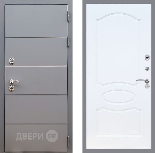 Входная металлическая Дверь Стоп АРТ ГРАФИТ ФЛ-128 Белый ясень в Электрогорске