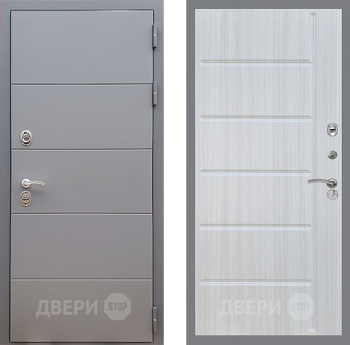 Входная металлическая Дверь Стоп АРТ ГРАФИТ ФЛ-102 Сандал белый в Электрогорске