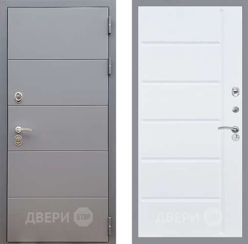 Входная металлическая Дверь Стоп АРТ ГРАФИТ ФЛ-102 Белый ясень в Электрогорске