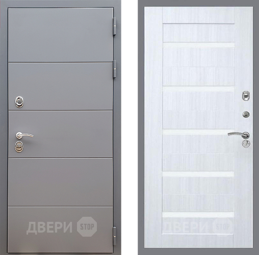 Входная металлическая Дверь Стоп АРТ ГРАФИТ СБ-14 Сандал белый в Электрогорске