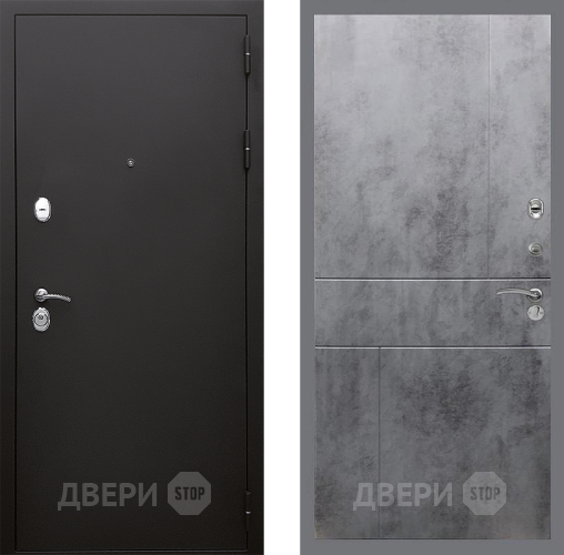 Входная металлическая Дверь Стоп КЛАССИК Шагрень ФЛ-290 Бетон темный в Электрогорске